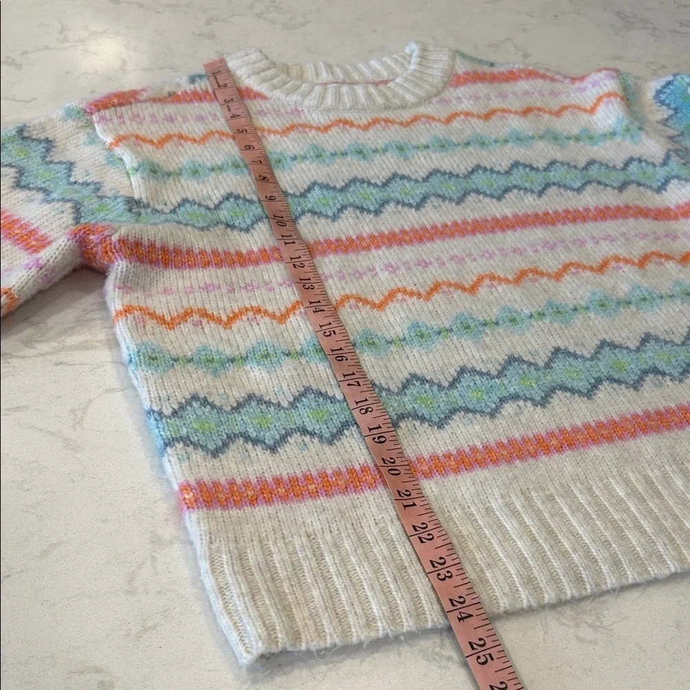 AE American Eagle Oversized Fair Isle Clean Girl Crewneck Sweater S Small